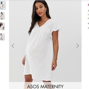 NEW ASOS Maternity Cotton Dress White